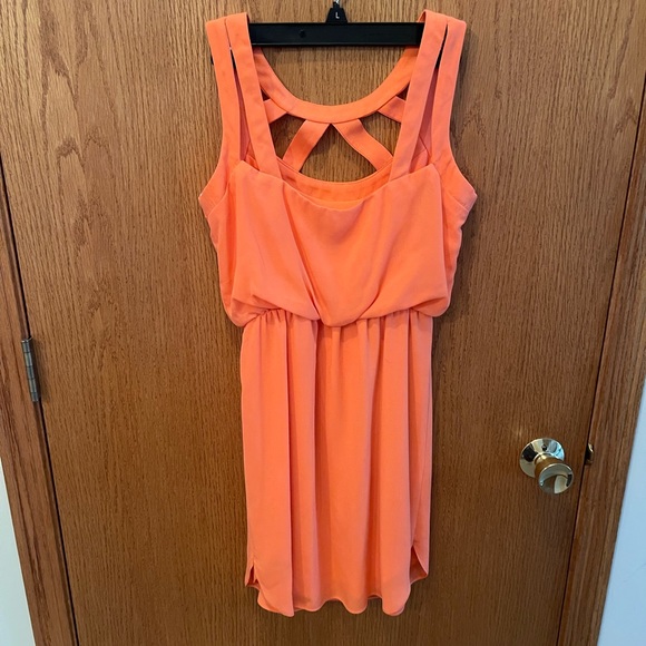 Bisou Bisou Orange Cinch Waist Dress 2 - Picture 4 of 5